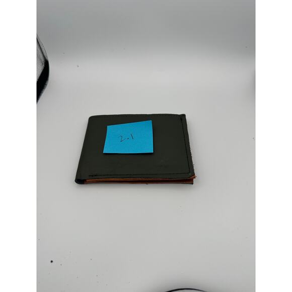 Handmade Oaxaca Leather Wallet Military Green Camel Bifold - Picture 8 of 8